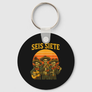 Porte-clés Seis Siete Drôle 67 Meme Mexicain Los Muertos Cala
