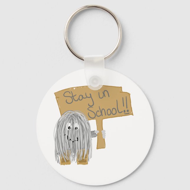 Porte-clés Séjour gris à l'école (Recto)