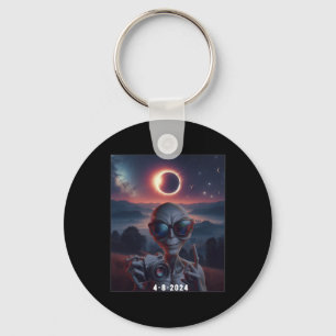 Porte-clés Selfie Avec Solaire 2024 Eclipse Portant Des Gles