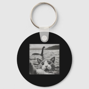 Porte-clés Selfie Chat Avec Loin Ness Monster Funny Chats Hom