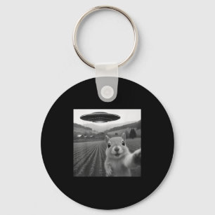 Porte-clés Selfie D'Écureuil Avec Alien Ufo Drôle Pour Les Fe