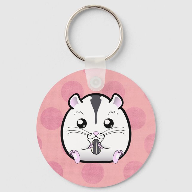 Porte-clés Semi White Russian Dwarf Hamster (Recto)