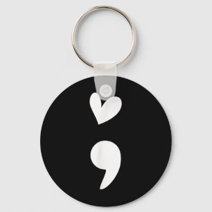 Porte-clés Semicolon Anxiété cardiaque Sensibilisation à la s
