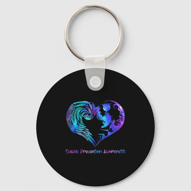 Porte-clés Semicolon cardiaque Semaine de sensibilisation à l (Recto)