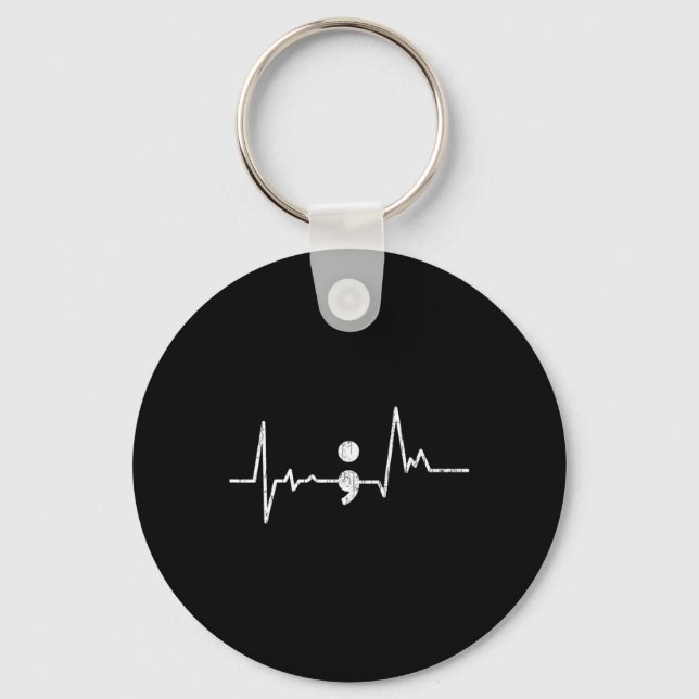Porte-clés Semicolon de pulsation de prévention du suicide G (Recto)