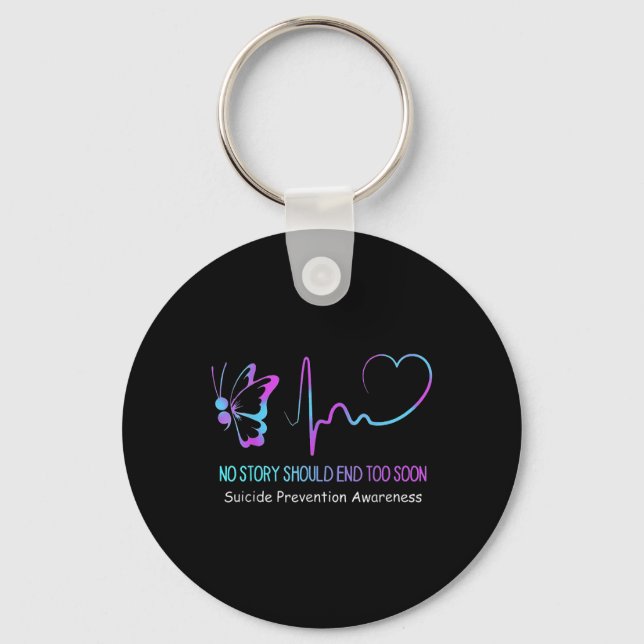 Porte-clés Semicolon de sensibilisation à la prévention du su (Recto)