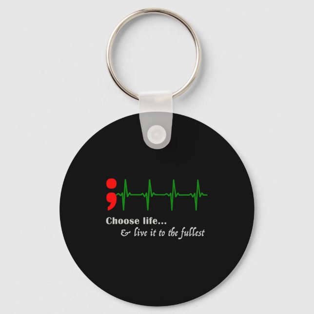 Porte-clés Semicolon EKG Prévention du suicide (Recto)