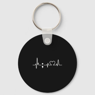 Porte-clés Semicolon Heartbeat - Sensibilisation à la prévent