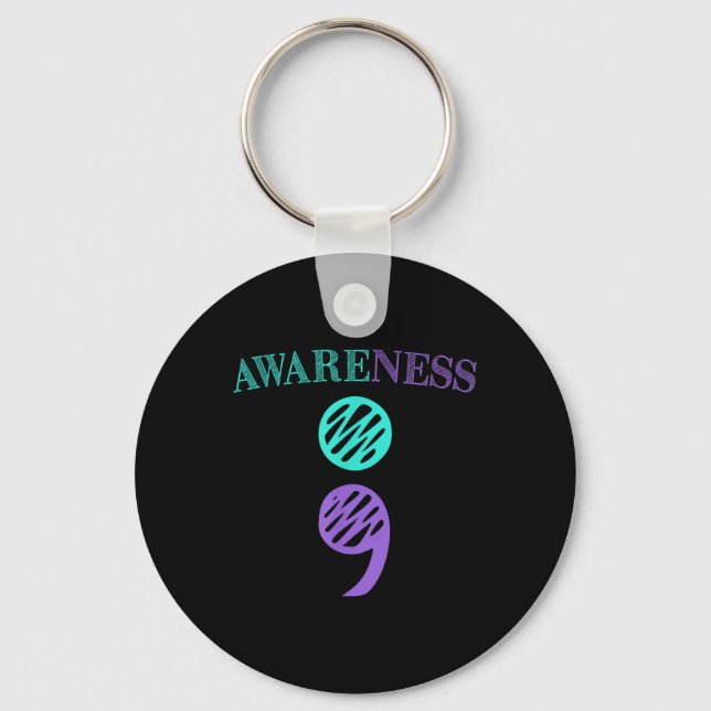 Porte-clés Semicolon Sensibilisation à la prévention du suici (Recto)