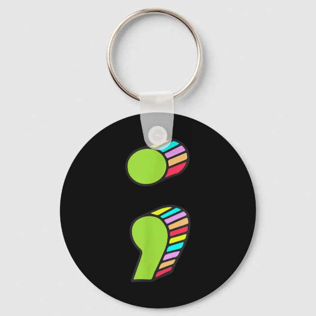 Porte-clés Semicolon T, Prévention Du Suicide, Ça Ne Va Pas (Recto)