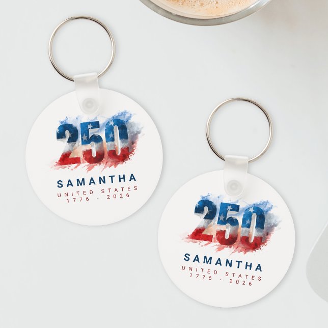 Porte-clés Semiquincentenaire États-Unis 250e anniversaire de (Semiquincentennial USA America's 250th Anniversary Keychain)
