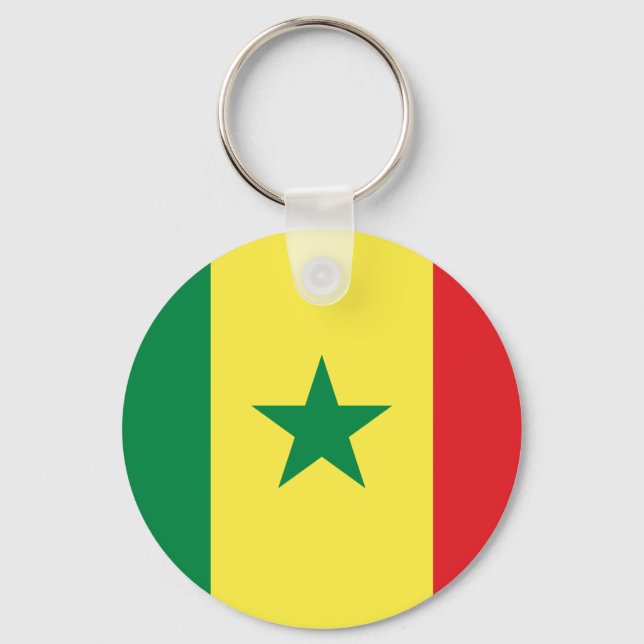 Porte-clés Senegal Flag Button Keychain (Recto)