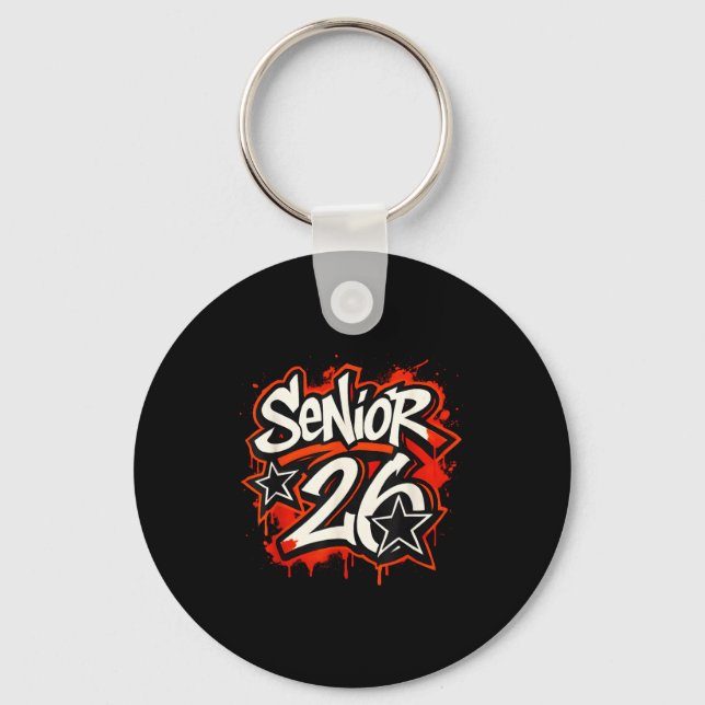 Porte-clés Senior 2026 Graffiti Drip Style Graduation Graphic (Recto)