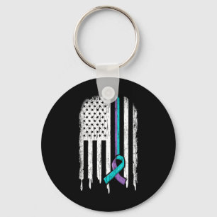 Porte-clés Sensibilisation à la prévention du suicide Drapeau