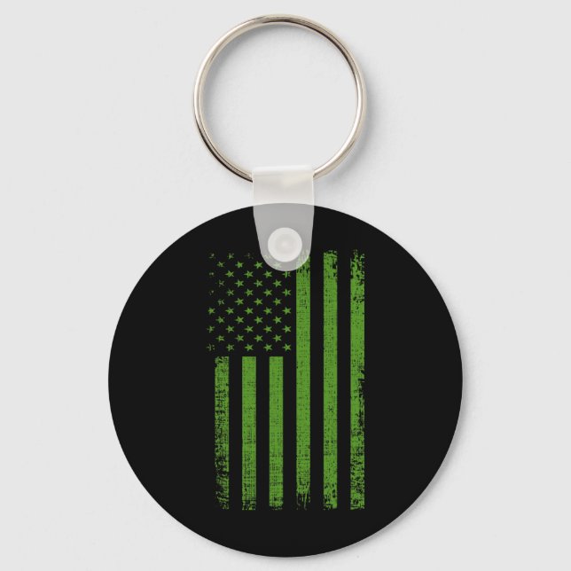 Porte-clés Sensibilisation à la santé mentale Drapeau vert (Recto)