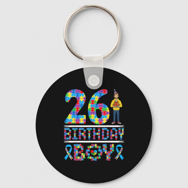 Porte-clés Sensibilisation à l'autisme 26e anniversaire garço (Recto)