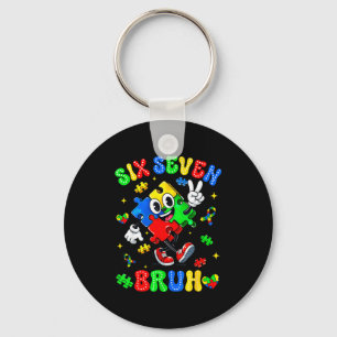 Porte-clés Sensibilisation à l'autisme 67 six sept bruh puzzl
