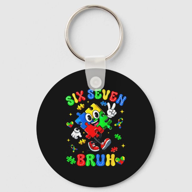 Porte-clés Sensibilisation à l'autisme 67 six sept bruh puzzl (Recto)