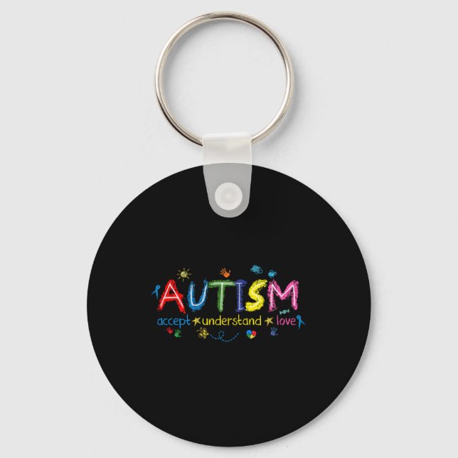 Porte-clés Sensibilisation à l'autisme Accepter Comprendre Am (Recto)