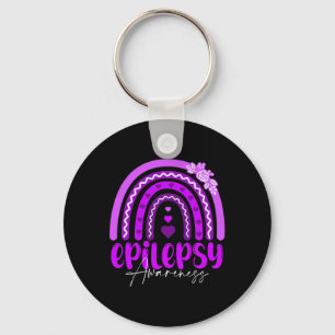 Porte-clés Sensibilisation à l'épilepsie-arc-en-ciel Violet .