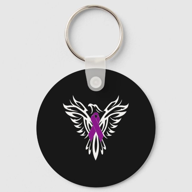 Porte-clés Sensibilisation à l'épilepsie Ruban violet Phoenix (Recto)