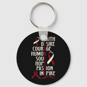 Porte-clés Sensibilisation au cancer de la tête et du cou san