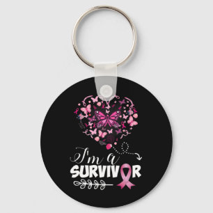 Porte-clés Sensibilisation au cancer du sein Coeur papillon r