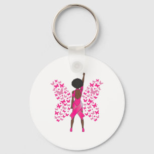 Porte-clés Sensibilisation au cancer du sein Papillons roses 