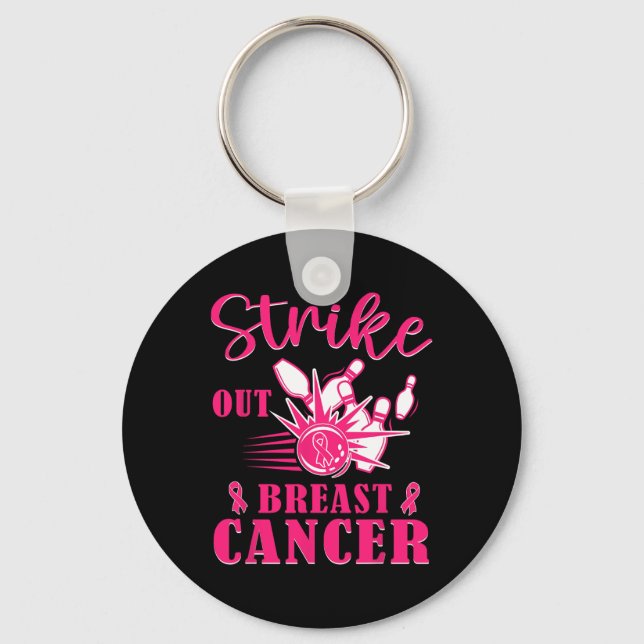 Porte-clés Sensibilisation au cancer - Strike de bowling deho (Recto)