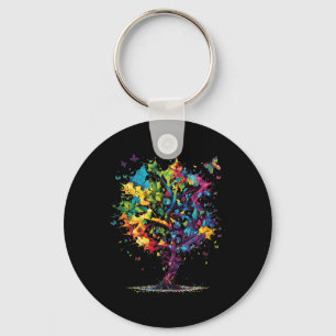 Porte-clés Sensibilisation Autisme Puzzle Pièces Arbre coloré