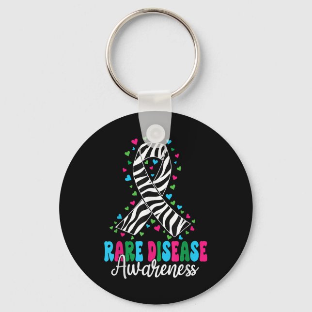 Porte-clés Sensibilisation aux maladies rares 2025 Zebra Ribb (Recto)