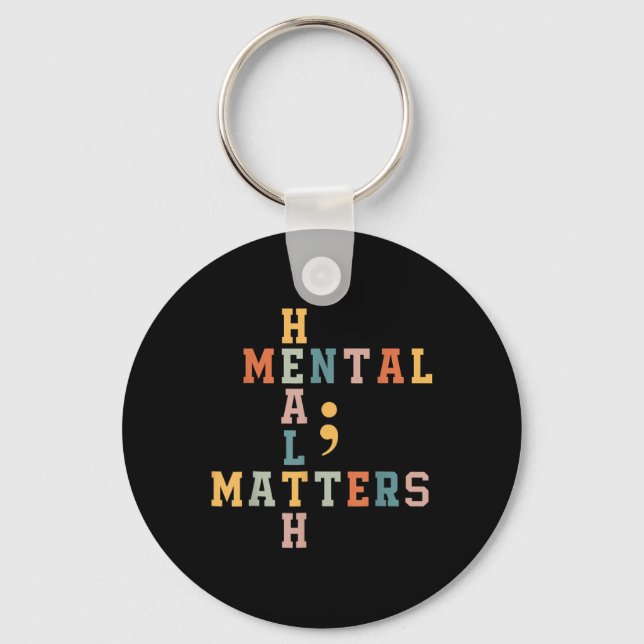 Porte-clés Sensibilisation aux problèmes de santé Semicolon G (Recto)