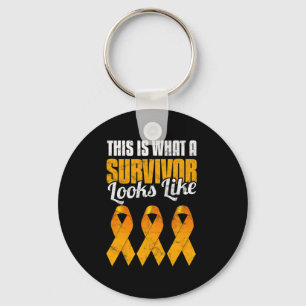 Porte-clés Sensibilisation Cancer Survivant Orange Ribbon