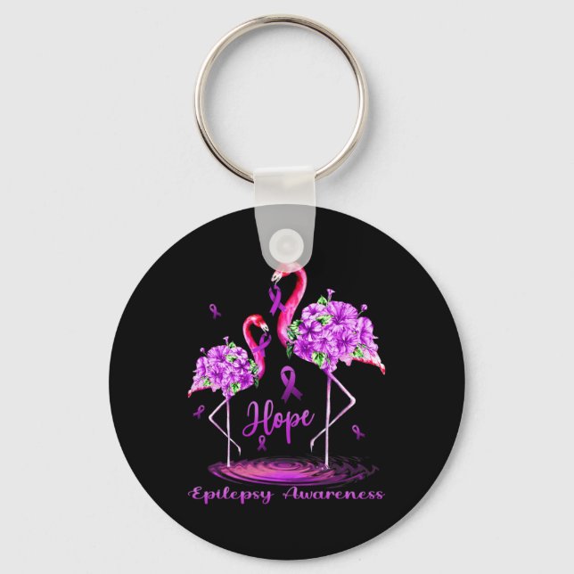 Porte-clés Sensibilisation Flamant rose à l'épilepsie (Recto)