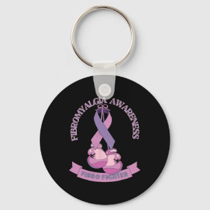 Porte-clés Sensibilisation Ribbon Boxe Gants Fibro Fighter