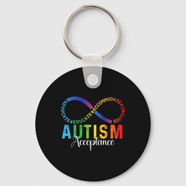 Porte-clés Sensibilisation sur l'autisme Acceptation Infinity (Recto)