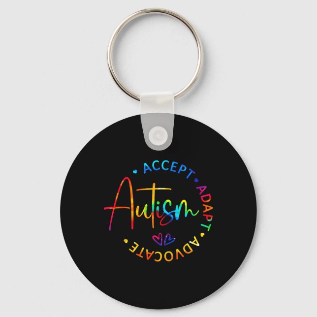 Porte-clés Sensibilisation sur l'autisme Accepter Adapt Advoc (Recto)
