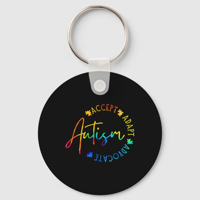 Porte-clés Sensibilisation sur l'autisme Accepter Adapt Advoc (Recto)