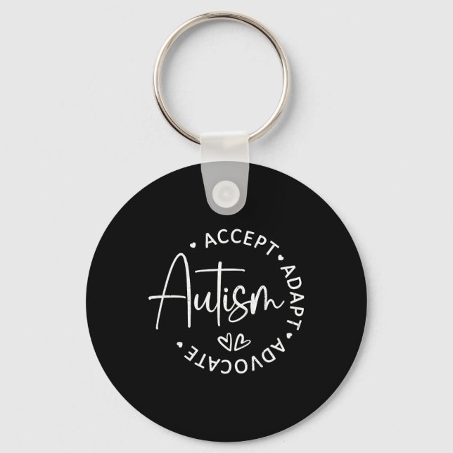 Porte-clés Sensibilisation sur l'autisme Accepter Adapt Advoc (Recto)