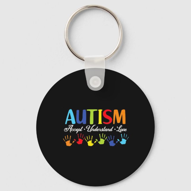 Porte-clés Sensibilisation sur l'autisme Accepter Comprendre  (Recto)