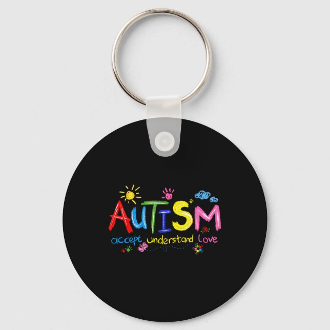Porte-clés Sensibilisation sur l'autisme Accepter Comprendre  (Recto)