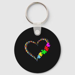 Porte-clés Sensibilisation sur l'autisme Amour Coeur Puzzle P
