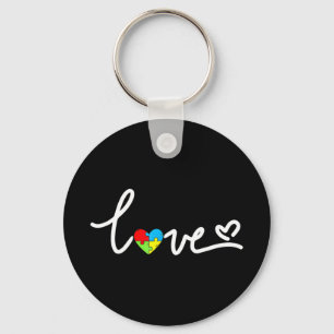 Porte-clés Sensibilisation sur l'autisme Amour Coeur Puzzle P