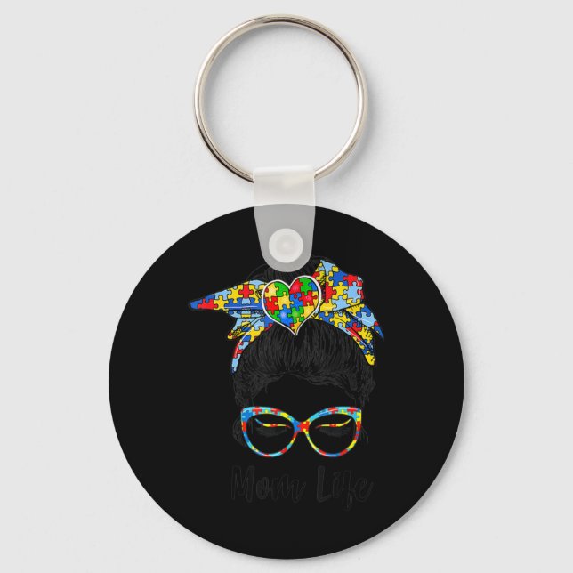 Porte-clés Sensibilisation sur l'autisme autistique Maman Che (Recto)