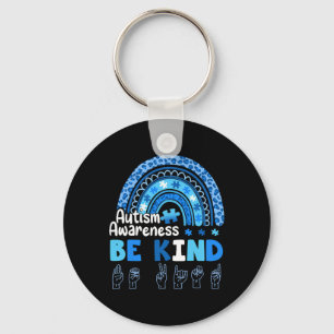 Porte-clés Sensibilisation sur l'autisme Be Kind ASL Hand Sig