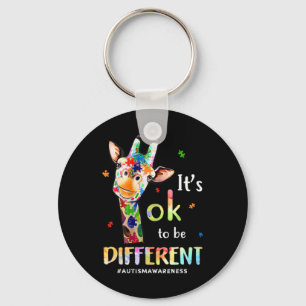 Porte-clés Sensibilisation sur l'autisme Cute Giraffe Animal