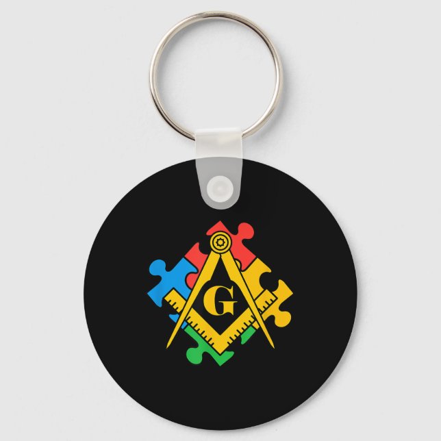 Porte-clés Sensibilisation sur l'autisme, Freemason Masonic L (Recto)