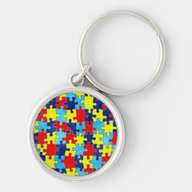 Porte-clés Sensibilisation sur l'autisme-Puzzle par Shirley T (Devant)