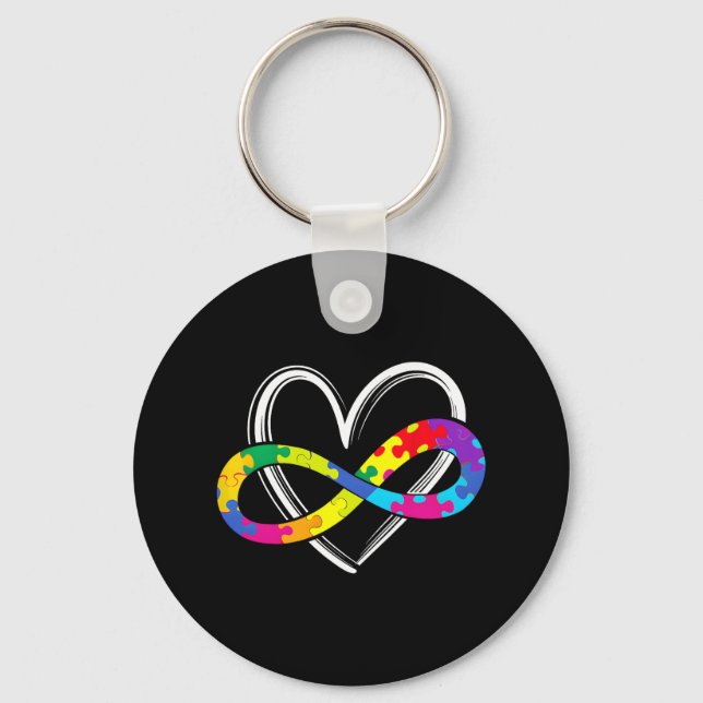 Porte-clés Sensibilisation sur l'autisme Support Infinity Hea (Recto)