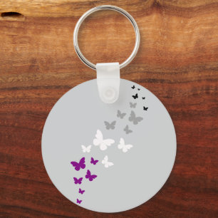 Porte-clés Sentier papillon de la fierté asexuelle